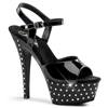 Pleaser - STARDUST609 Sandaal met enkelband, Paaldans schoenen - Paaldans schoenen - Zwart Product image